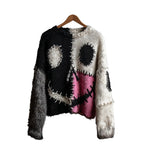 Digital Women's Printed Wear Round Neck Loose Feel Soft Sweater