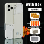 Folding Pistol Bullet Automatic Shell Throwing Toy Creative Soft Bullet Toy Mobile Phone Appearance Gun Outdoor Interactive Kid Gift