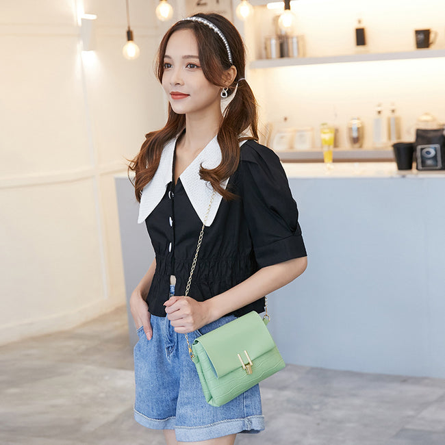 Chain Fashion Stone Pattern Small Square Bag Main Image