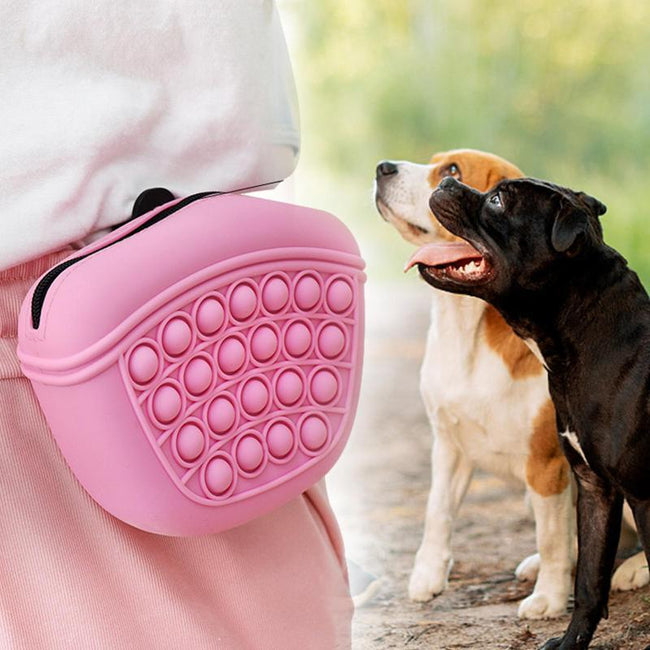 Bag Silicone Feed Dogs Treat Pouch Pet Training Bag Bundle Pocket Waist Pack Pet Portable Dog Training Waist Bag Treat Snack Bait Dogs Soft Washable Outdoor Feed Storage Pouch Food Reward Silica Bags Hover Image