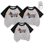 Dog Western Style Mother-daughter Matching Outfit Cotton Short Sleeve Contrast Color Korean Style