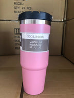 Portable Car Cup Stainless Steel Cup Travel Sports Water Bottle With Handle Cover Coffee Tumbler Cup