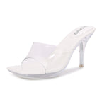 Chunky Heel Outdoor Stiletto Heel Back Empty Slippers