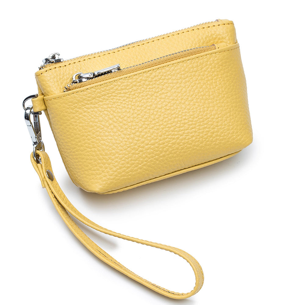 Leather Change Zipper Multifunctional Clutch