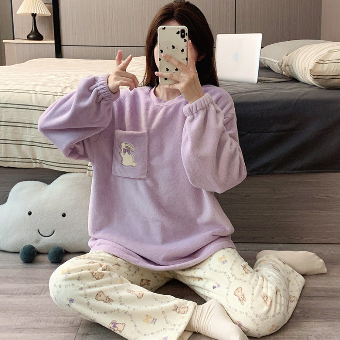 Women's Warm Loungewear Outer Wear Suit