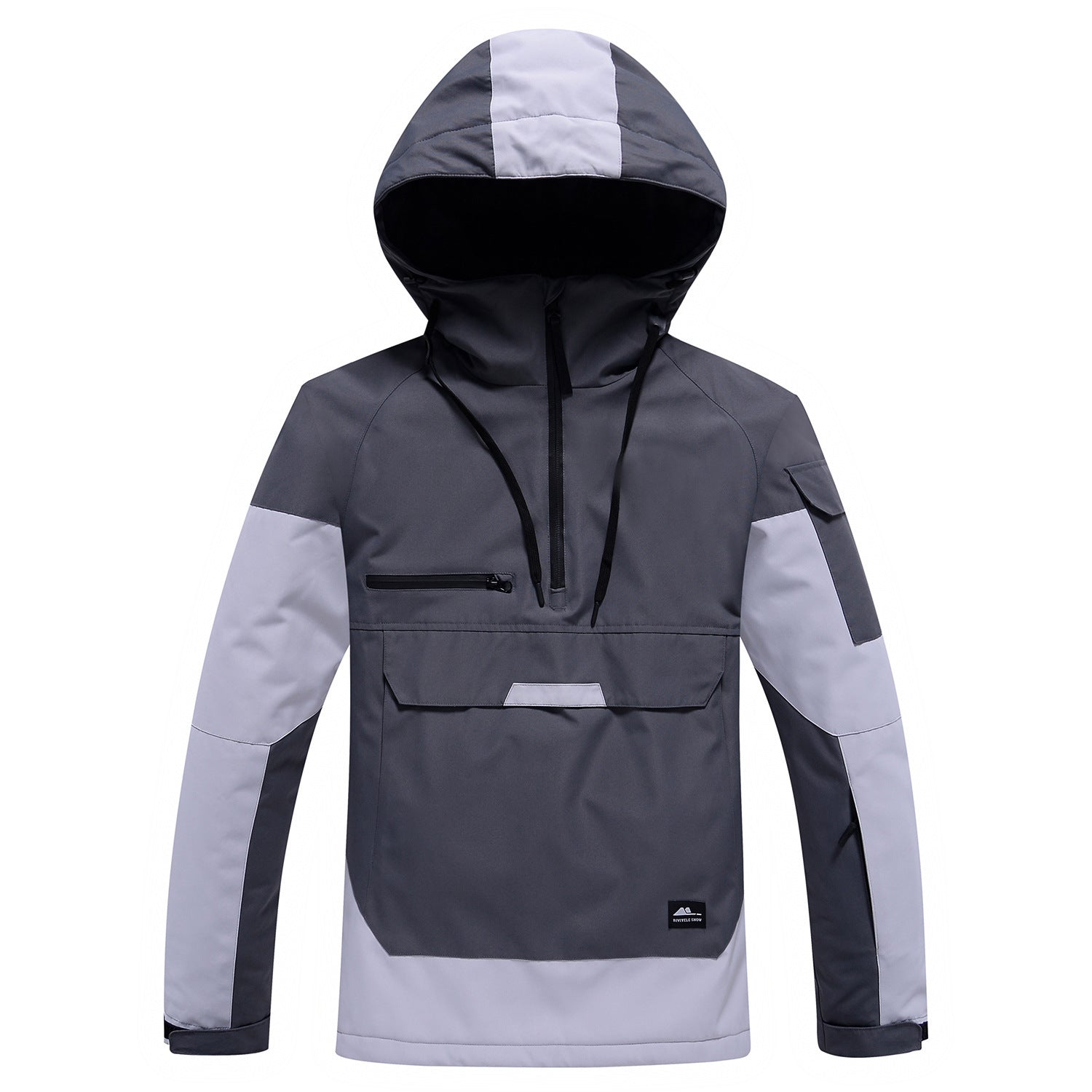 Contrast Color Windproof Water Breathable Couple Ski Hoodie