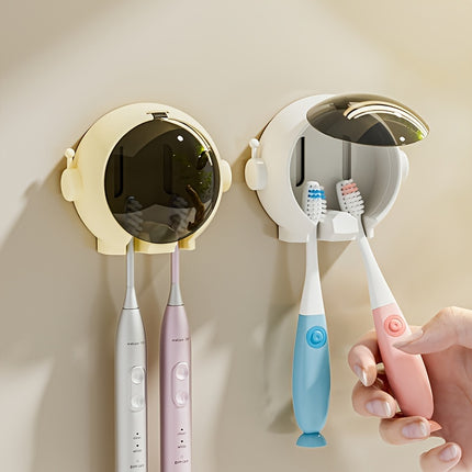 Astronaut No Drill Wall Mounted Toothbrush Holder Organizer