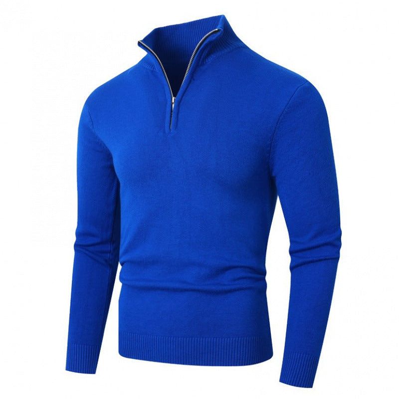 Fleece-lined Men's Plus Size Zipper Sweater