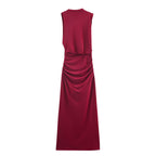 Women's Fashionable Simple Pleated Long Dress