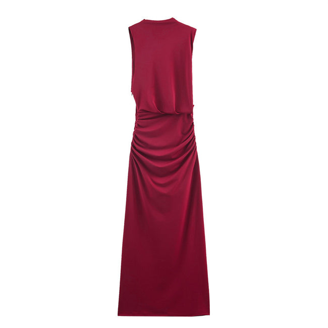 Women's Fashionable Simple Pleated Long Dress Main Image