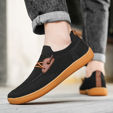 Mens Low Top Slip On Hiking Shoes Durable Fabric Upper