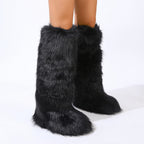Flat Heel High-top Warm Winter Long Tube Fur Boots