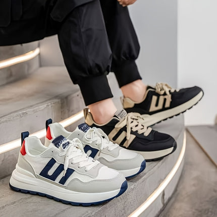 Mens Low Top Sneakers White Blue Red Lace Up All Season EVA