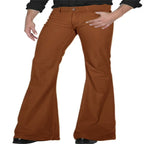 Solid Color Daily Casual Stretch Slim Retro Bell-bottom Pants