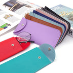 Leather Glasses Bag Thickened Open Holster Snap Button Portable