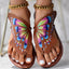 Utterfly Print Round Toe Flip Flops, Comfortable Summer Beach Shoes, Casual Women's Footwear, Perfect For Poolside And Daily Wear