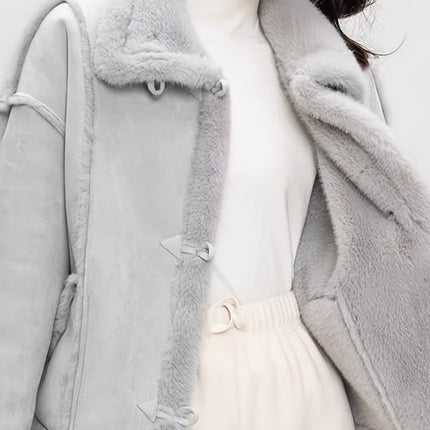 Womens Winter Jacket Light Blue Motorcycle Coat Stand Collar