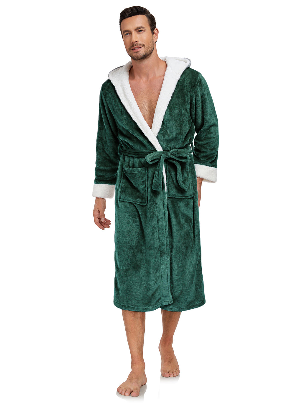 RONGTAI Ladies Long Fleece Bathrobe
