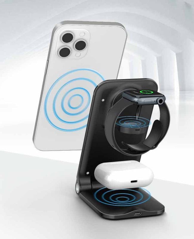 Desktop Vertical Multifunctional Three-in-one Wireless Charger Main Image