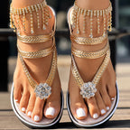 Floral Pattern Flip-Flops Comfortable Casual Summer Beach Slippers - Anklet Not Included