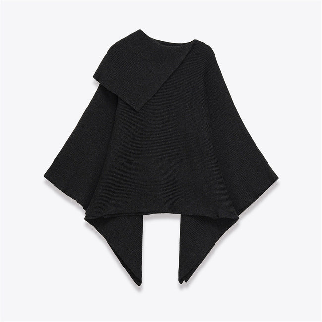 Female Autumn Wool Asymmetric Cape Coat Hover Image