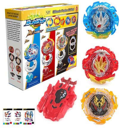 B203D Ultimate Fusion DX 3 In 1 Battle Top Launcher Set