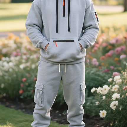 Winter Heavyweight Fleece Men's Casual Loose Sportswear Set