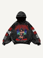 Men's Printed Hooded Loose Retro Sweatshirt