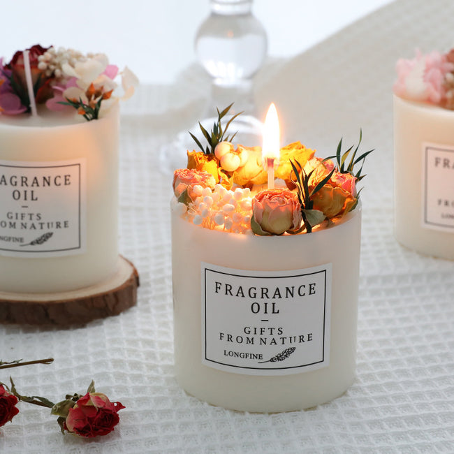 Dried Flowers Decor Romantic Candles Hover Image