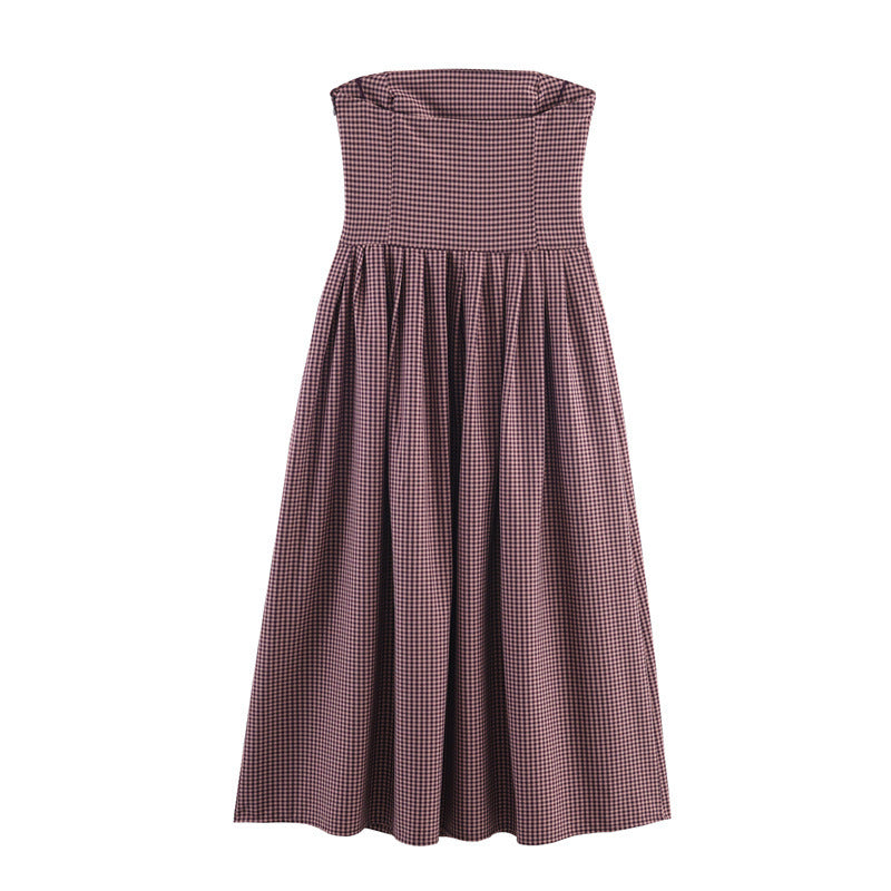 Women's Plaid Tube Top Dress