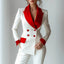 Long Sleeve Button Suit Collar Patchwork Pocket Coat