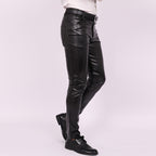 Men's Skinny Pants Tight Elastic Trend Motorcycle Male Nightclub Leather Pants