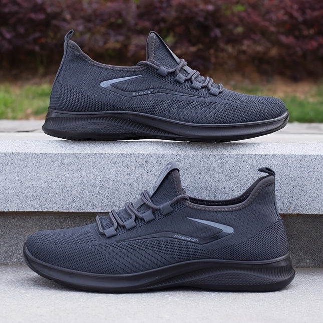 Mens Breathable Knit Running Shoes Lightweight Non Slip Gym