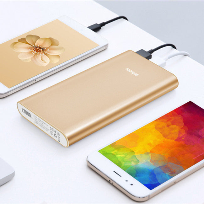 Power Bank 12000mAh Ultra-thin Aluminum Alloy Power Bank Hover Image