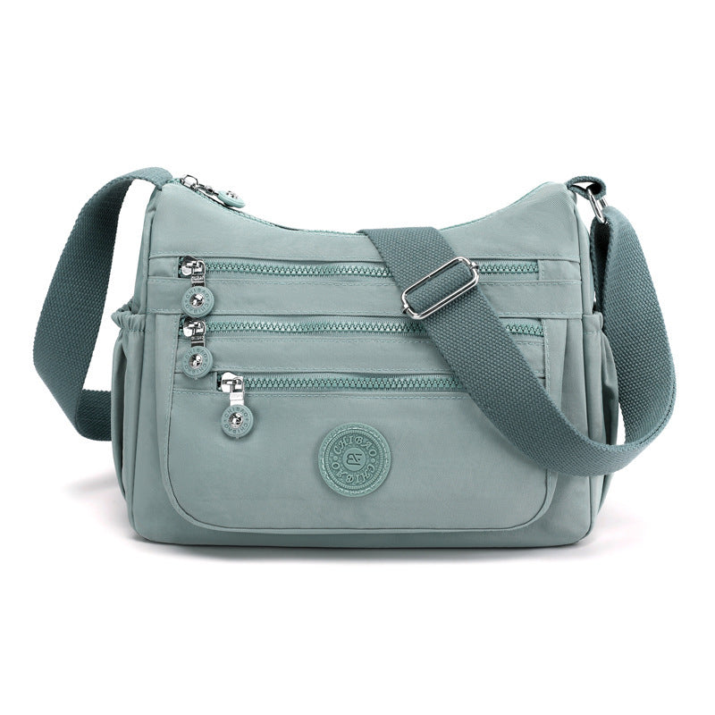 Simple Solid Color Nylon Crossbody Cloth Bag
