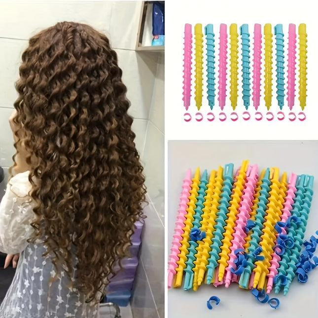 No Heat Spiral Curler Set For Damage Free Waves Unisex