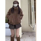 Top Long Sleeve Faux Cashmere Stand Collar Small Coat