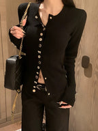 Long Sleeve All-matching Slim-fit Knitted Cardigan