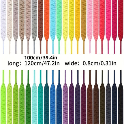 Two Pack Multicolor Flat Shoelaces For Sneakers Casual