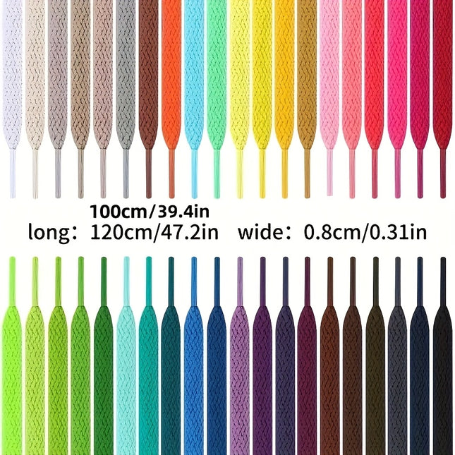 Two Pack Multicolor Flat Shoelaces For Sneakers Casual