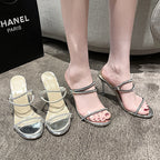 Plus Size Ladies New Rhinestone High Heel Shoes