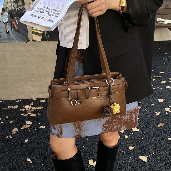 Women's Retro Belt Buckle Shoulder Bag High-grade Sentong Qin Main Image