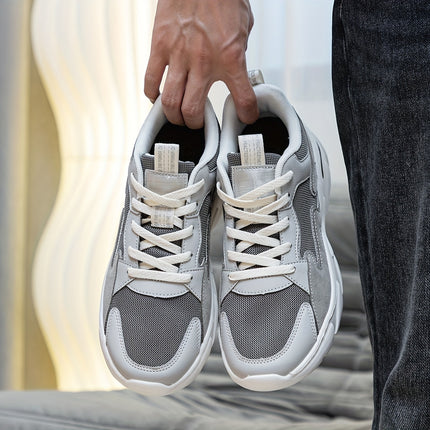 Mens Color Block Splicing Lace Up Low Top Casual Shoes