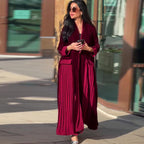 Elegant Pleated Stitching Women's Coat