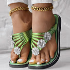 Floral Pattern Flip Flops Comfortable Casual Summer Beach Slippers