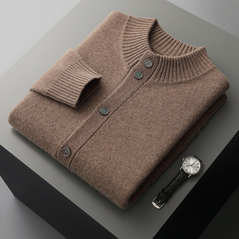 Men's Half Turtleneck Short Thickened Knitted Bottoming Sweater