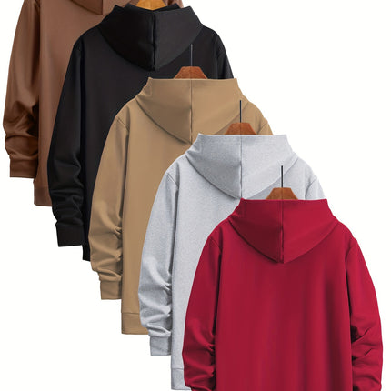 Mens Heavyweight Hooded Sweatshirts 5 Pack With Pockets