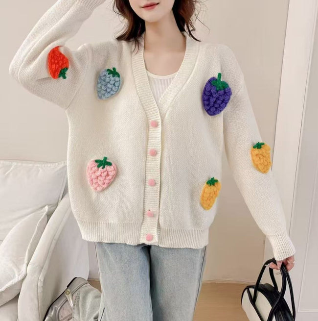 Handmade Embroidery High-end Cardigan Korean Style Design Heavy Work Sweater Main Image