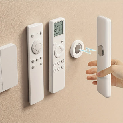 Magnetic Remote Holder Wall Mount No Drill Modern White