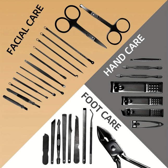 VCHOSE Professional Nail Care Kit Travel Case Black